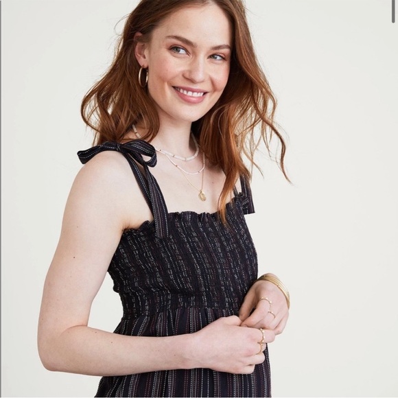 NWT HATCH Jojo Smocked Jumpsuit Striped Bow - Picture 7 of 13